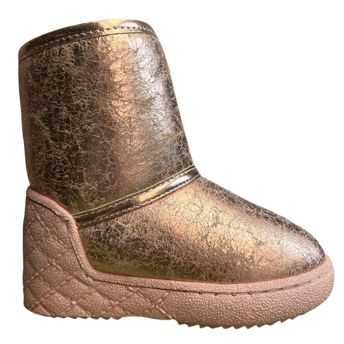 10710 Tiflani | Girls Premium Calfskin Leather High Winter Boots with Inner Zipper & Full Real Fur Lining | Metallic Finish | Up to −35 °C (−31 °F) | Made in Turkey | Sizes 19–36
