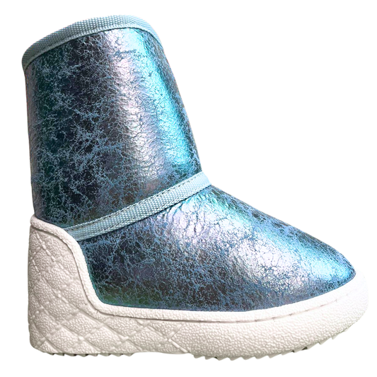 10710 Tiflani | Girls Premium Calfskin Leather High Winter Boots with Inner Zipper & Full Real Fur Lining | Metallic Finish | Up to −35 °C (−31 °F) | Made in Turkey | Sizes 19–36