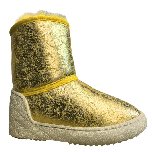 10710 Tiflani | Girls Premium Calfskin Leather High Winter Boots with Inner Zipper & Full Real Fur Lining | Metallic Finish | Up to −35 °C (−31 °F) | Made in Turkey | Sizes 19–36