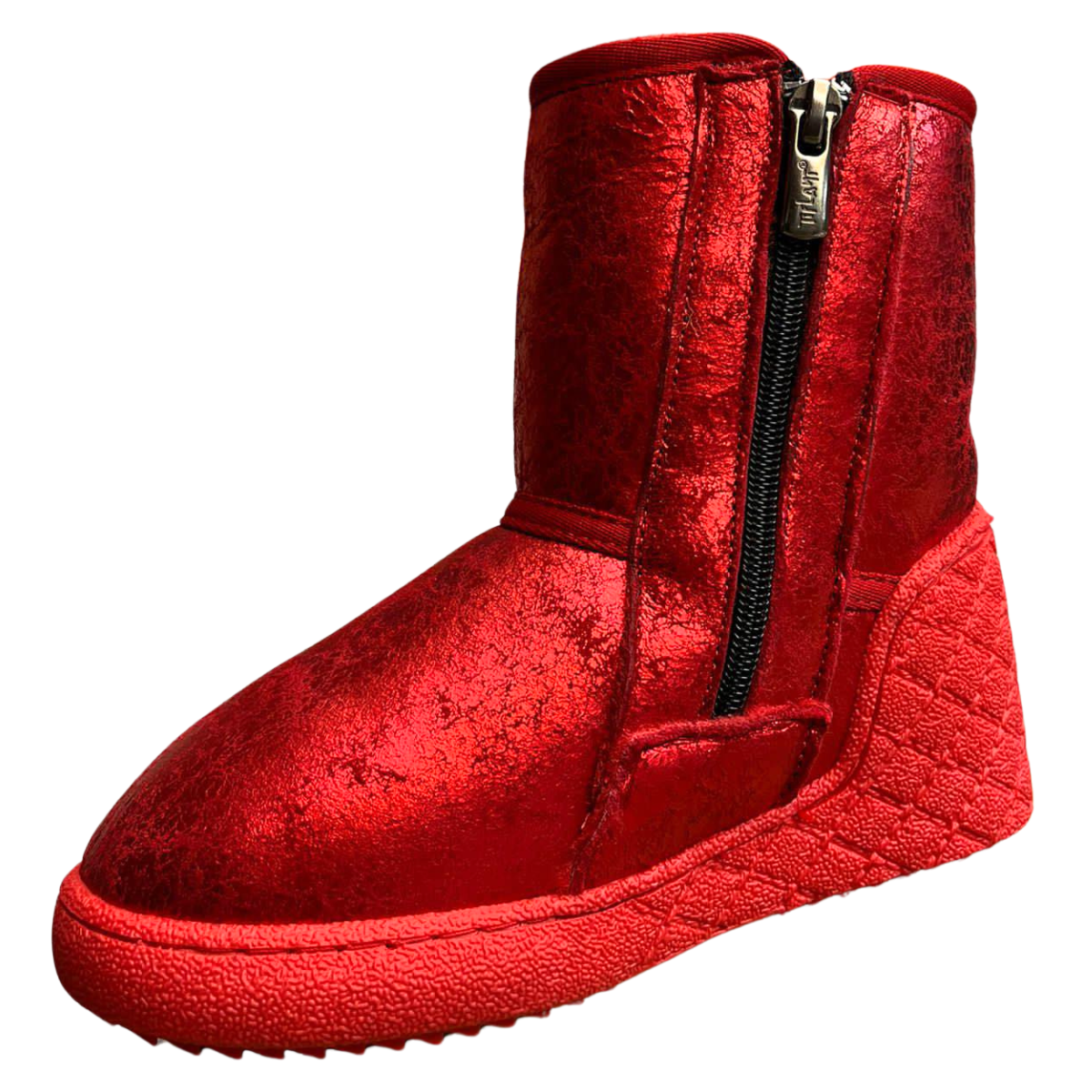10710 Tiflani | Girls Premium Calfskin Leather High Winter Boots with Inner Zipper & Full Real Fur Lining | Metallic Finish | Up to −35 °C (−31 °F) | Made in Turkey | Sizes 19–36