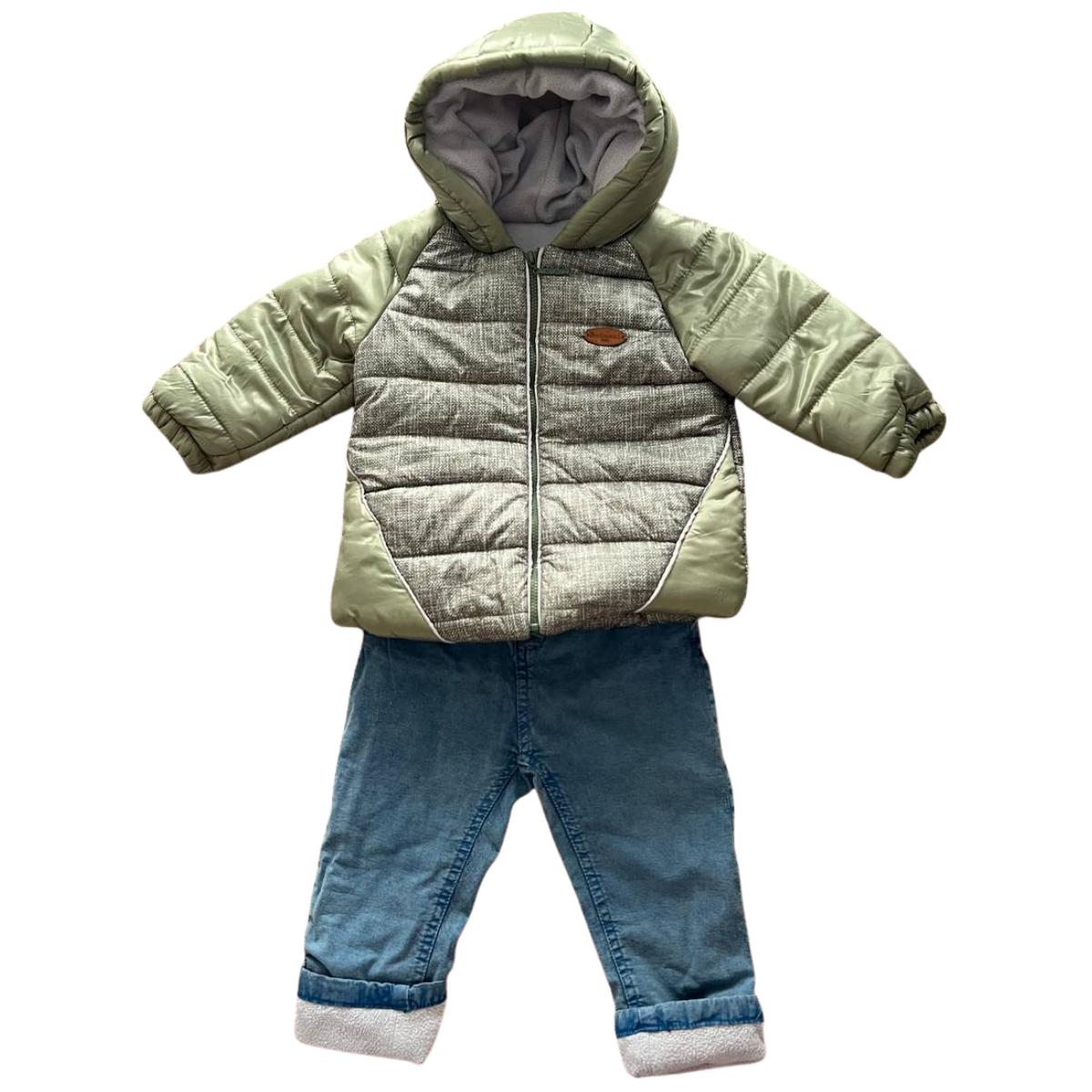 3120 Baby Boys 3-Piece Warm Set | Jacket, Jeans & Cotton Long-Sleeve Top | 6–18 Months | Made in Turkey | Fall/Winter