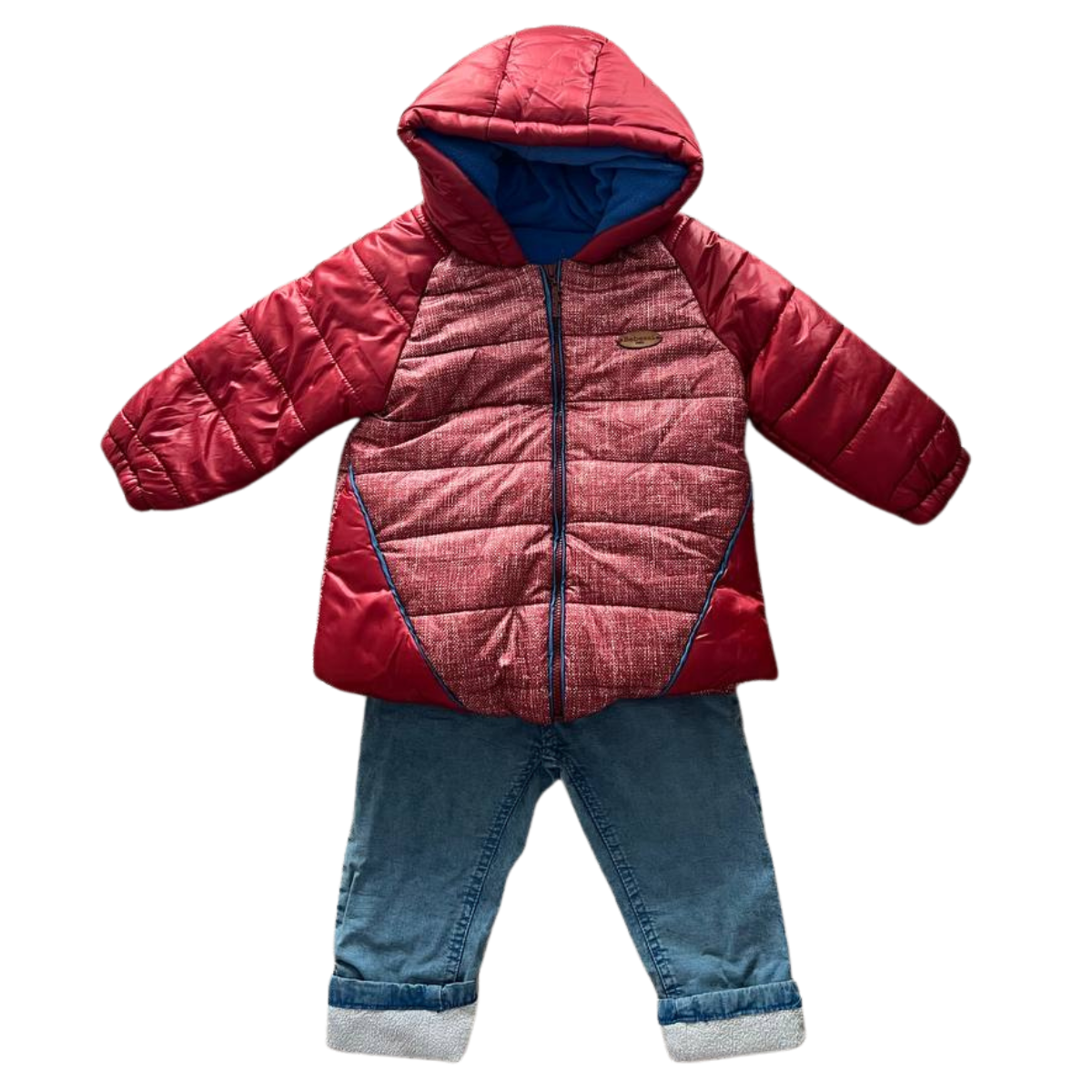 3120 Baby Boys 3-Piece Warm Set | Jacket, Jeans & Cotton Long-Sleeve Top | 6–18 Months | Made in Turkey | Fall/Winter