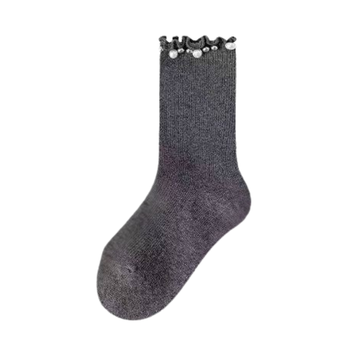 31701 Girls Cotton Socks | Pearl Trim Design | Spring / Fall & All-Season | Single Pair | Ages 2–12