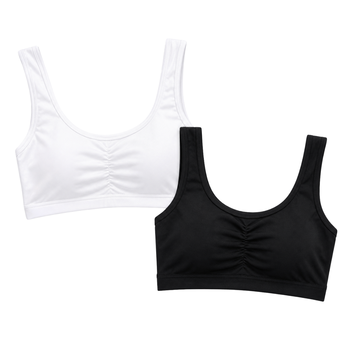 118 Girls Cotton Top Bra with Removable Cups – Daily Wear & Dance/Gymnastics | Sizes 9–14 | White, Black | Biyo Kids Turkey
