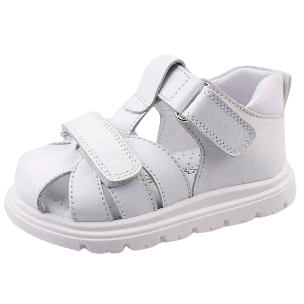 125826 Tiflani Anatomical Leather Sandals for Kids | Calfskin Inside & Out | Adjustable Velcro | Closed Heel & Toe | Sizes 21–30 | Made in Turkey