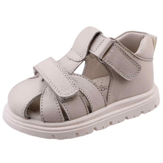 125826 Tiflani Anatomical Leather Sandals for Kids | Calfskin Inside & Out | Adjustable Velcro | Closed Heel & Toe | Sizes 21–30 | Made in Turkey