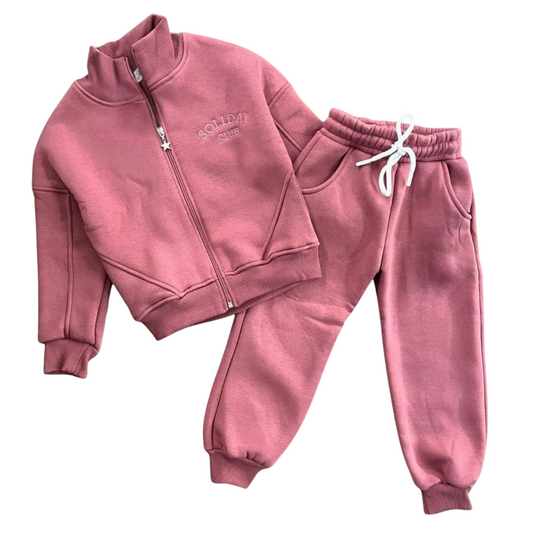 123  Girls’ Zip-Up Tracksuit with Fleece Lining| Cotton | 4-12 Years (104-146 cm)