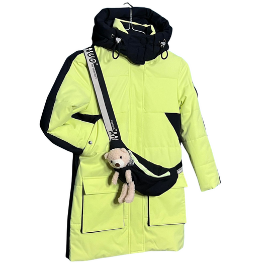 238  Girls' Mid-Season Coat with Hood – Mint Contrast | Sizes 116–164 cm