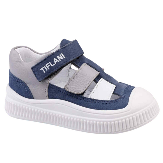 1502 Summer Anatomical Sneakers-Sandals for Boys – Rubber Toe & Ultra Durable | Ideal for Daycare & First School Shoes | Tiflani | Leather | Sizes 21–30 | Made in Turkey