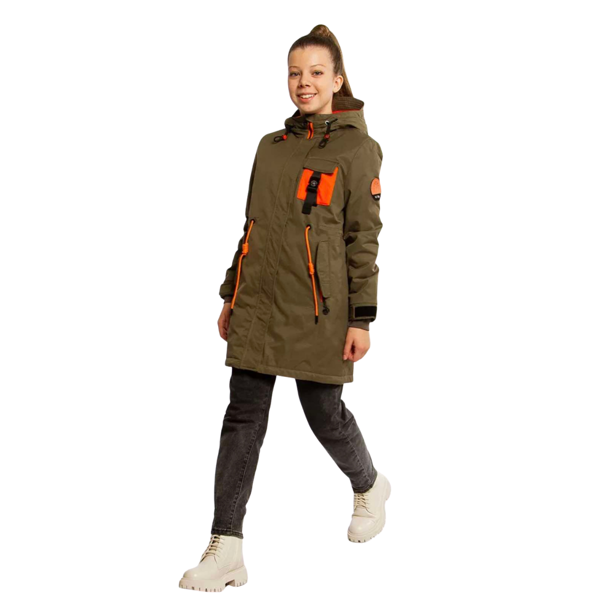 206  Unisex Mid-Season Parka with Belt | Ages 10–16 | Sizes 140–164 cm