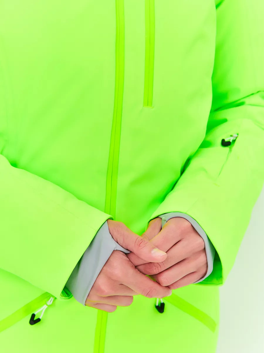 184313618 WHSROMA | Professional Ski Jumpsuit for Tall Teen Girls & Women | Neon Green with Faux Fur Hood | For Sports & Family Winter Activities | Up to −30°C (−22°F)