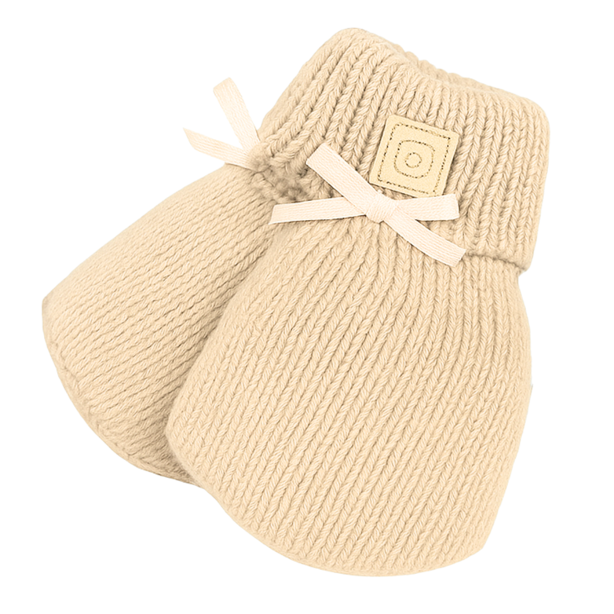 2335 Baby Girls’ Knit Mittens with Bow | 0–12 Months | Spring–Fall | Plus Weather