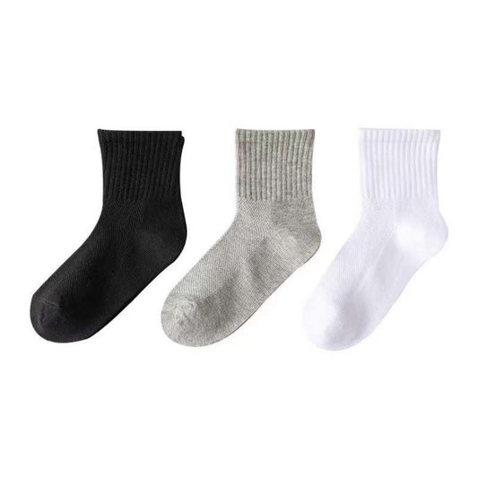 051 Unisex Kids' High-Cut Summer Cotton Socks – Lightweight, Breathable Mesh Cotton | 6 Pairs Pack | Ages 1–15 Years