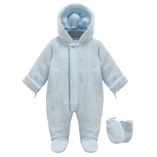 9242 Unisex Plush Demi-Season Baby Jumpsuit with Cotton Lining – Navy Blue | 0–9 Months | Fall/Spring (Euro Winter)