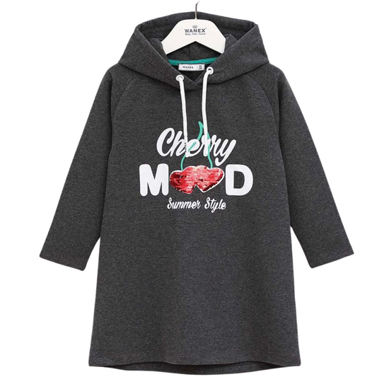 42211 Long-Sleeve Hoodie-Dress for Girls 2-7 years