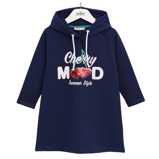 42211 Long-Sleeve Hoodie-Dress for Girls 2-7 years