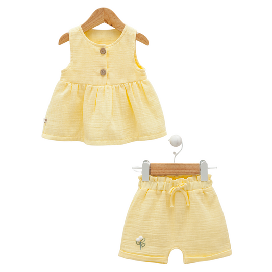 8117 Newborn & Baby Tunic and Shorts Set – 100% Cotton Muslin| 0-12 Months