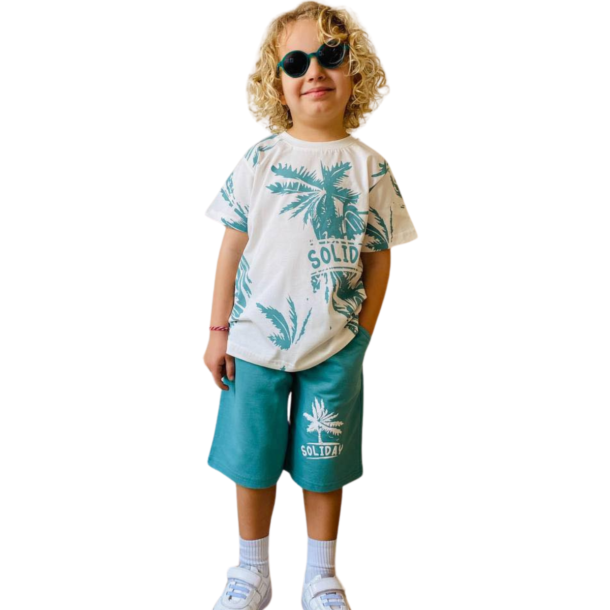471 Summer Cotton Set For Boys – T-Shirt & Drawstring Shorts / Sizes: 4–14 years