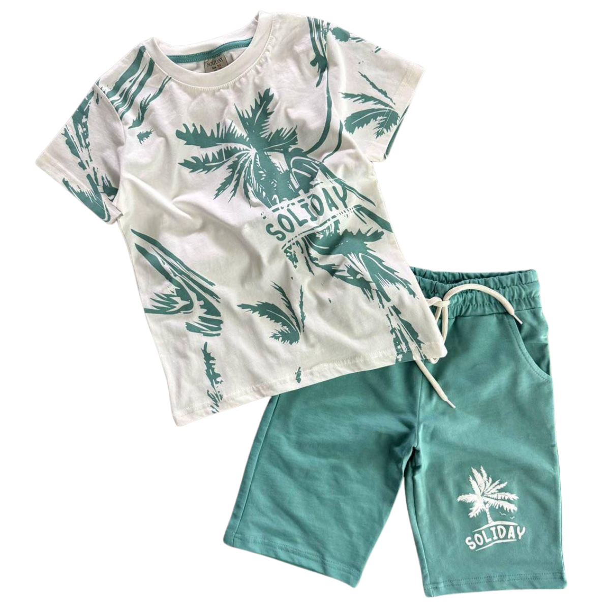 471 Summer Cotton Set For Boys – T-Shirt & Drawstring Shorts / Sizes: 4–14 years