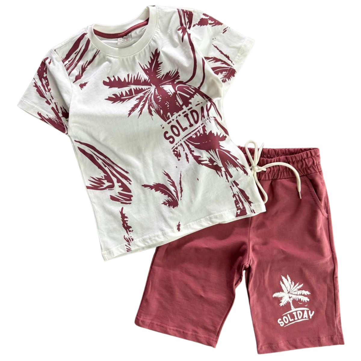 471 Summer Cotton Set For Boys – T-Shirt & Drawstring Shorts / Sizes: 4–14 years