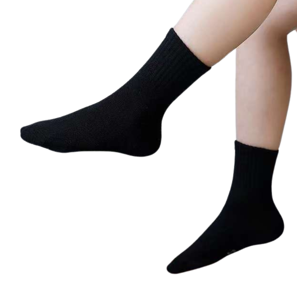 035 Unisex Kids' High-Cut Mid-Season Cotton Socks – Dense & Soft | 6 Pairs (Same Color) Pack | Ages 1–15 Years