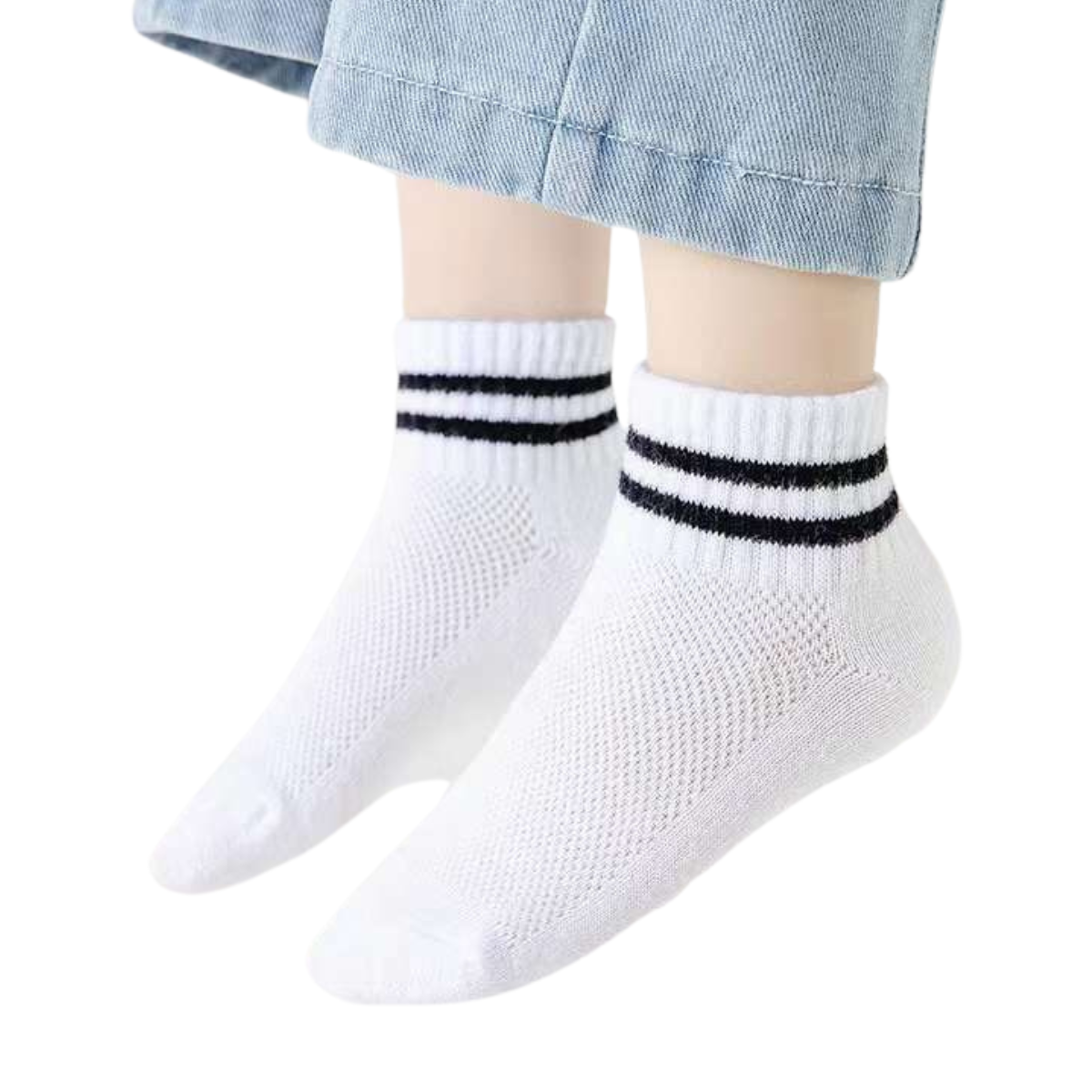 3931 Teen High-Cut Summer Cotton Socks – Lightweight, Breathable Mesh Cotton | 5 Pairs Pack | EU Size 35–40