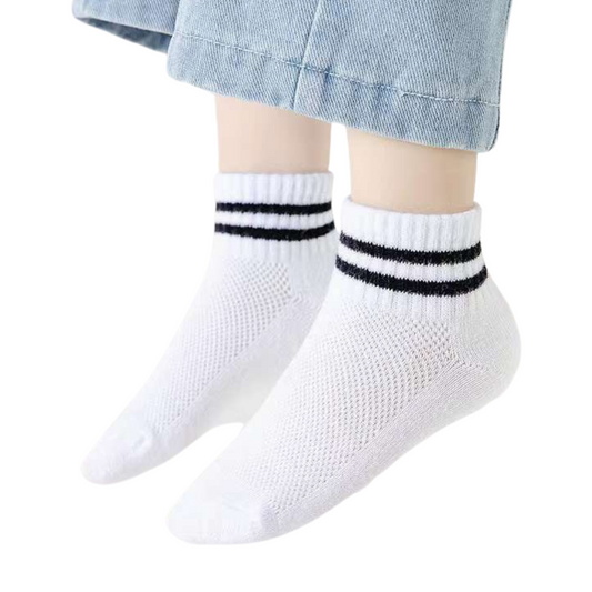 3931 Teen High-Cut Summer Cotton Socks – Lightweight, Breathable Mesh Cotton | 5 Pairs Pack | EU Size 35–40