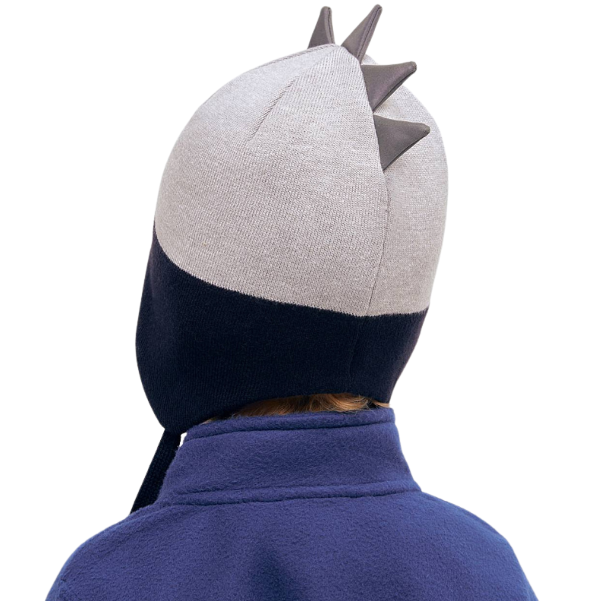 11684 Boys’ Cotton Knit Earflap Hat – Monster Face & 3D Spikes Design | 100% Cotton Inside & Out | Ages 18-36 M (50-52) | Lightweight Spring/Fall Beanie with Ties