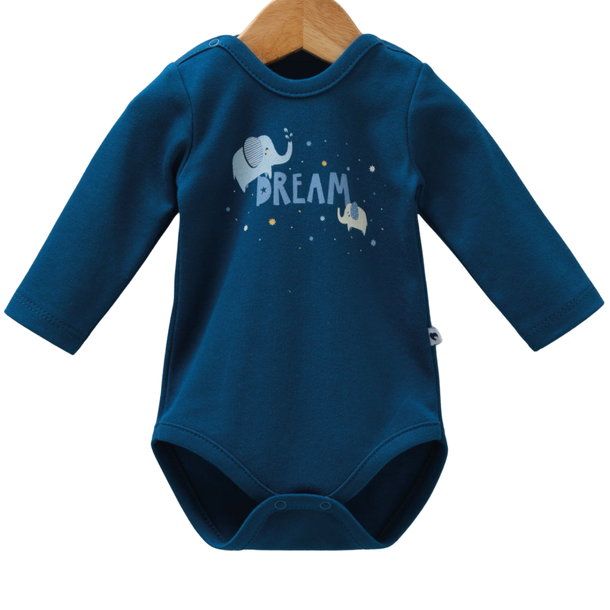 8591 Bodysuit for Newborn Boys – Long-Sleeve, Easy-Wear Snaps for Everyday Wear & Sleep | 100% Medium-Weight Cotton | Elephant Dream Prints | 0-9 Months | Turkey (Copy)