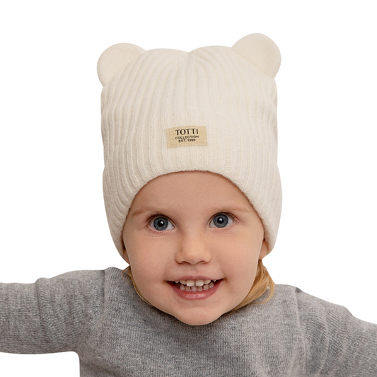 12152 Unisex Baby Winter Hat with Ears | 9–18 Months | Cashmere Wool Blend, Cotton + Membrane Lining