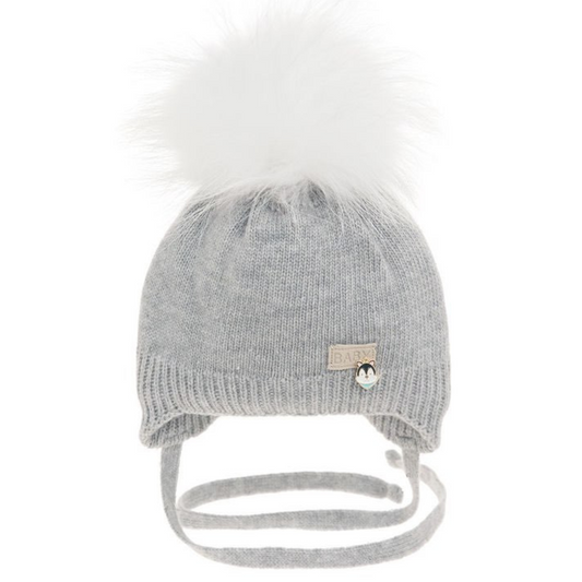 2314 Baby Unisex Winter Knit Hat for Newborns | Pom-Pom & Ties | 0–6 Months