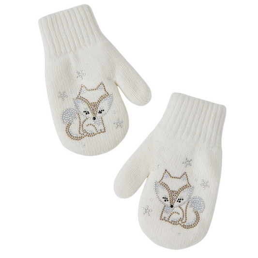 11454 Girls’ Winter Mittens | 2–4 Years | Fox Design | Double-Layer | Wool & Cashmere