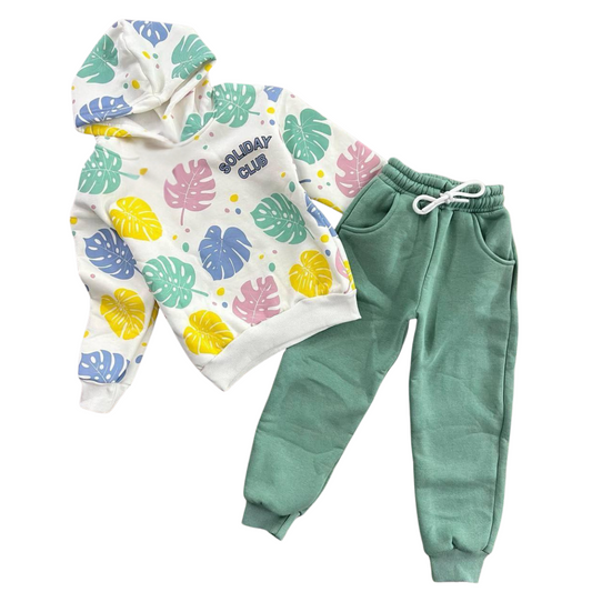 357  Soft and Cozy Girls’ Cotton Tracksuit with Fleece Lining | 4-12 Years (104-146 cm)