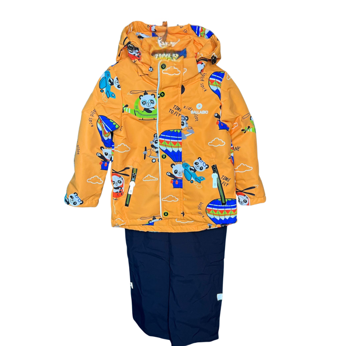 2234 Boys’ Mid-Season Membrane Suit – Jacket with Hood and Bib Overalls | Waterproof & Windproof | Cotton Lining | Sizes 92–116 (2–6 Years)