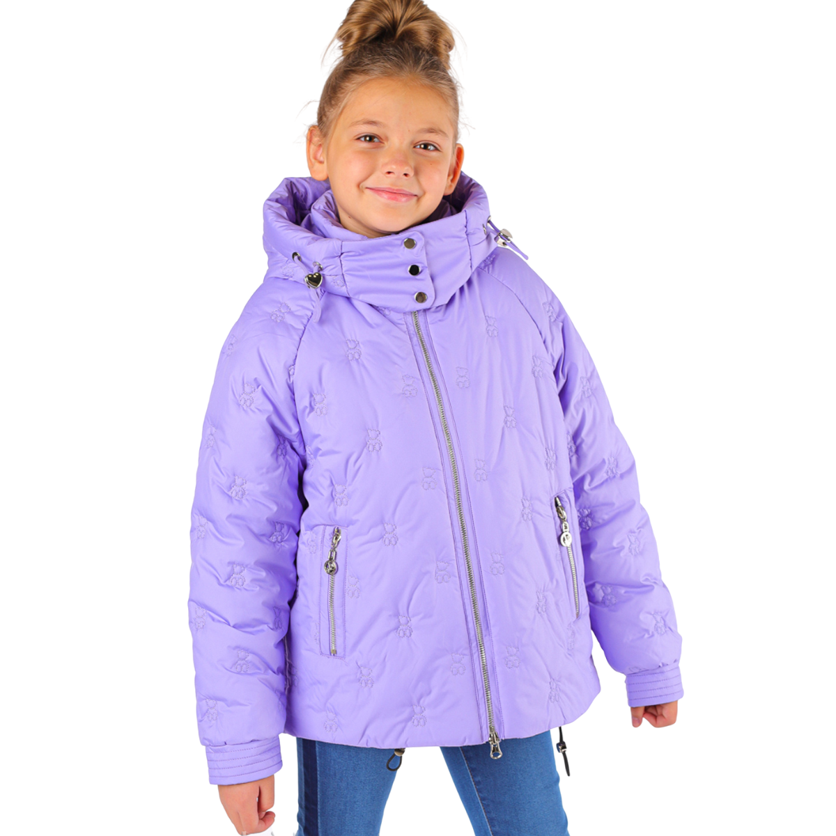 234 Girls’ Mid-Season Jacket with Hood | Ages 5–10 | Sizes 116–140 cm
