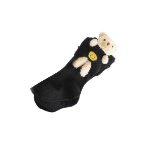 6106 Girls' Cotton Tights -Plush Bear Toy | Spring–Fall | 6 Colors | Ages 2–10 Years