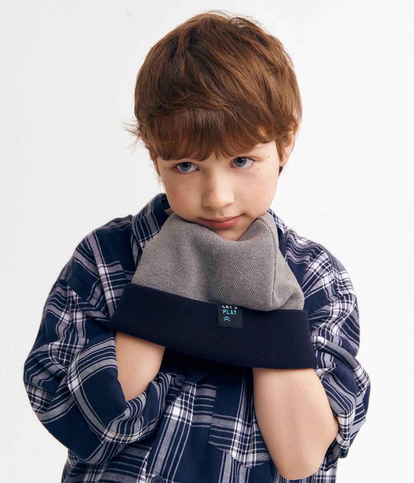 11677 Boys' Reversible Double-Layer Knit Cotton Beanie 🌀 Two-Color | Spring & Autumn | Size 54–56 (Ages 6–12)