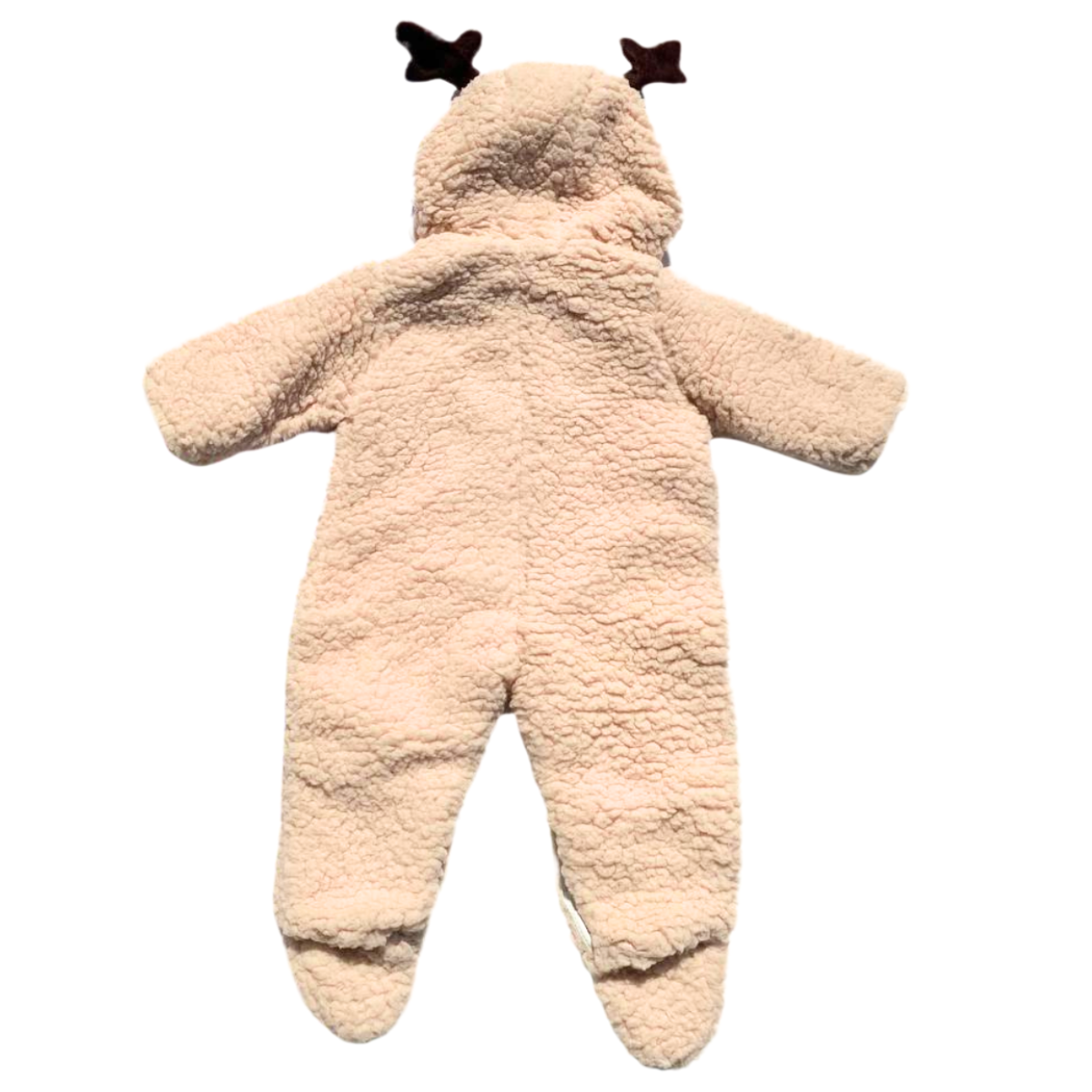 2814 Unisex Plush Reindeer Jumpsuit with Cotton Lining | 3–12 Months | Made in Turkey