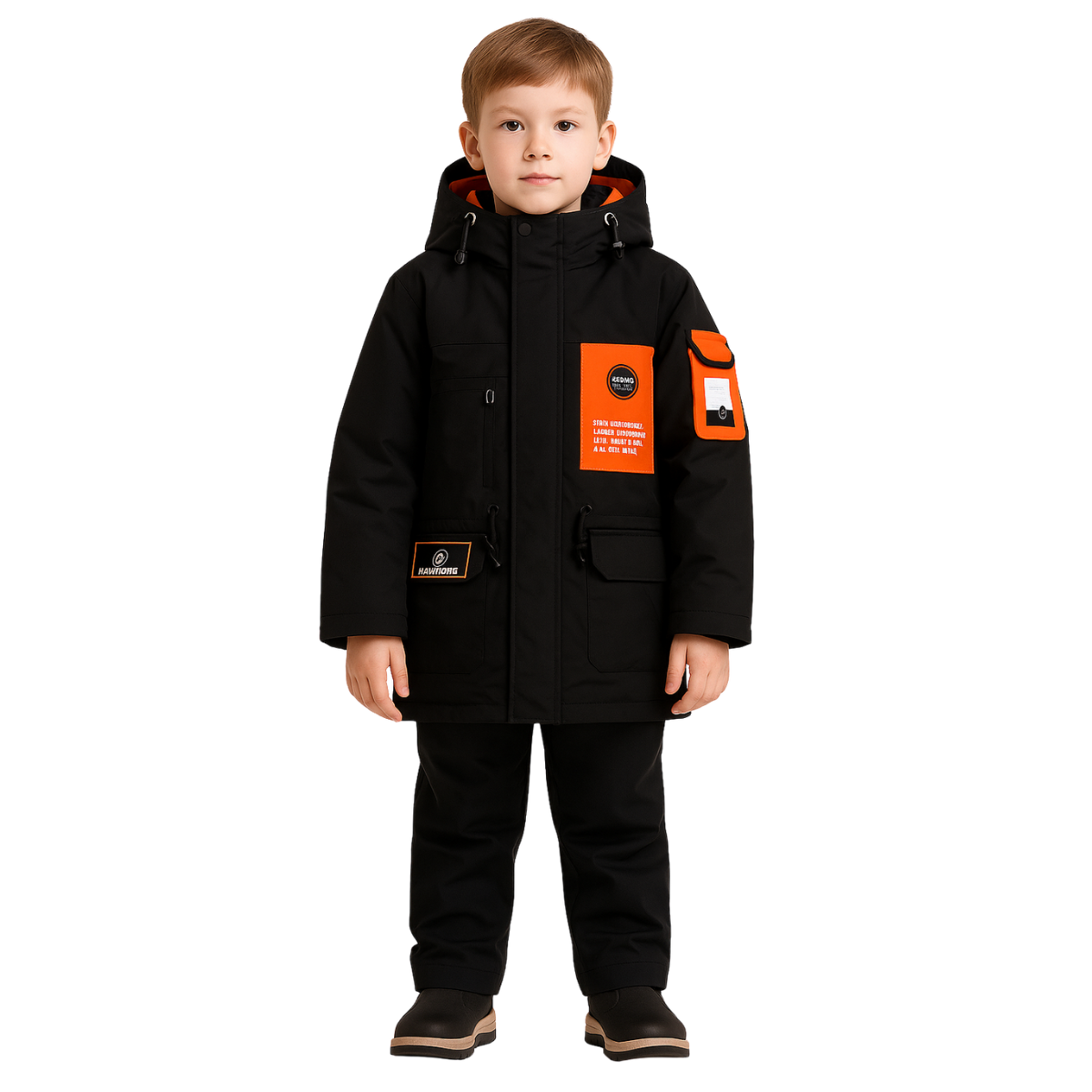 302 Unisex Mid-Season Parka Jacket with Hood – Waterproof & Windproof | Sizes 116–164 cm | Ages 5–15