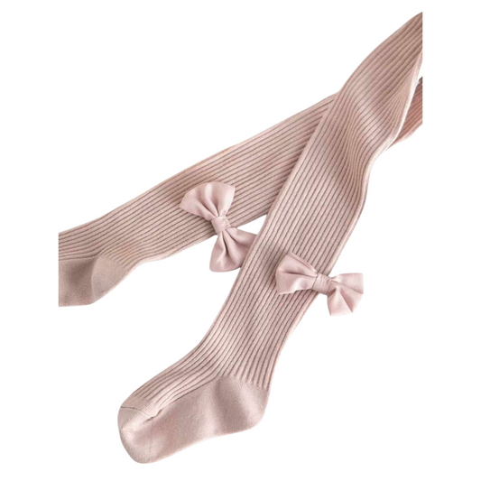 6103 Girls’ Cotton Tights with Satin Bow | Ages 2–10 Years | Classic & Elegant