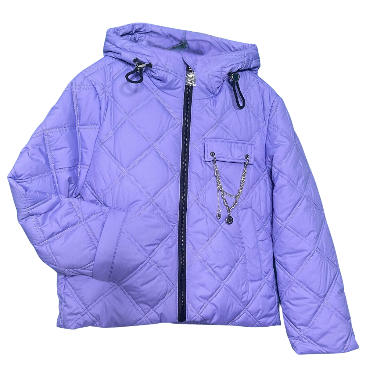 210  Girls’ Cropped Mid-Season Jacket with Hood| Ages 5–15| Sizes 116–164 cm
