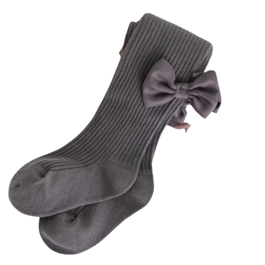 6103 Girls’ Cotton Tights with Satin Bow | Ages 2–10 Years | Classic & Elegant