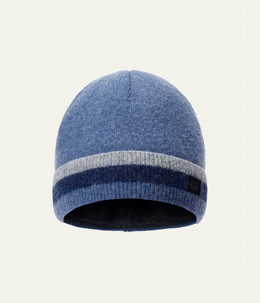 60543 Boys’ Winter Wool Blend Hat with Stripes – Cashmere & Wool | Sizes 54–56 | Ages 6–12 Years