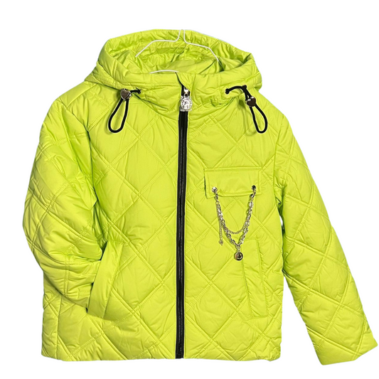 210  Girls’ Cropped Mid-Season Jacket with Hood| Ages 5–15| Sizes 116–164 cm
