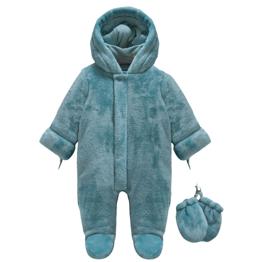 9242 Unisex Plush Demi-Season Baby Jumpsuit with Cotton Lining – Navy Blue | 0–9 Months | Fall/Spring (Euro Winter)