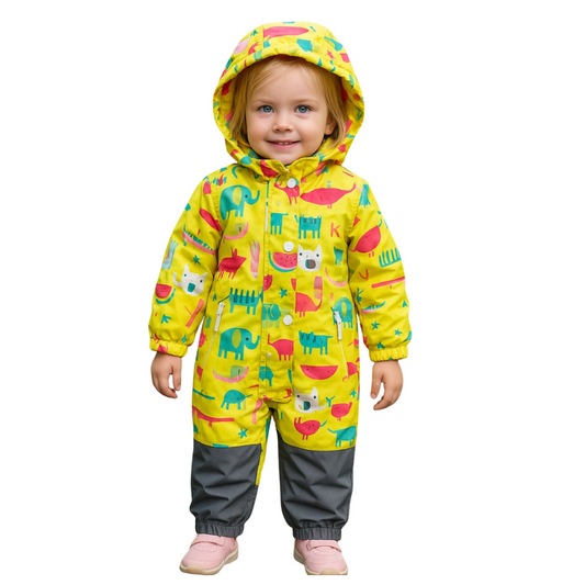 613  Girls’ Mid-Season Membrane Suit – Jacket with Hood and Pants | Waterproof & Windproof | Cotton Lining | Sizes 86–116 (2–6 Years)