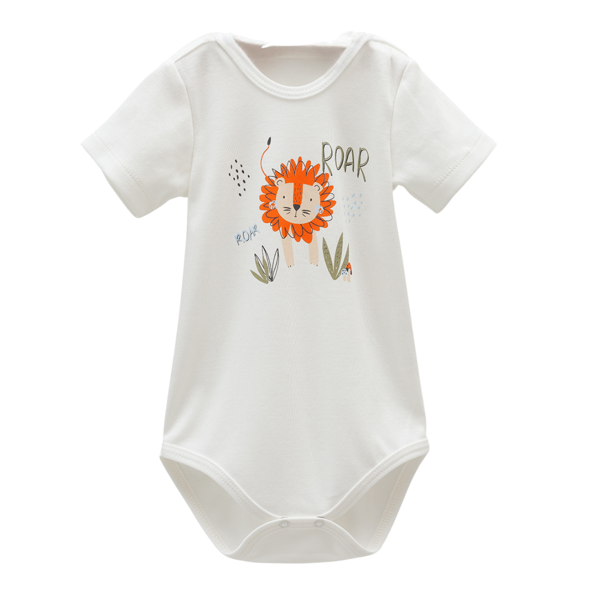 8208 Caramell Baby Boy Bodysuit with Lion Print | Short  Sleeves | 100% Cotton | Sizes 9–24M | Made in Turkey