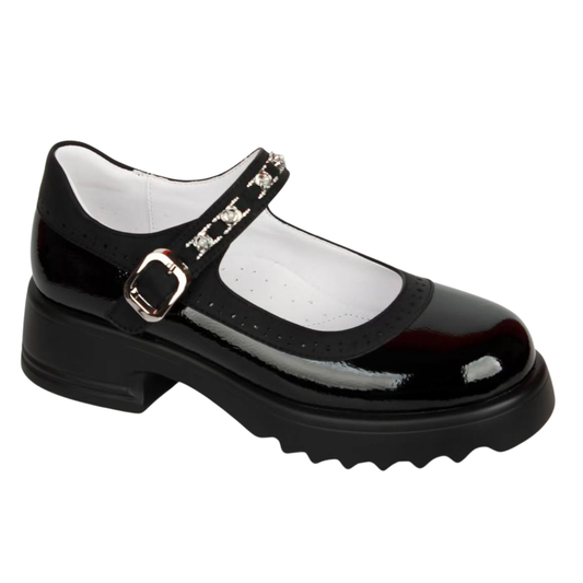 322 Girls’ Patent Mary Jane Shoes for School & Special Occasions | Genuine Leather Insole | Black | Sizes 33–38