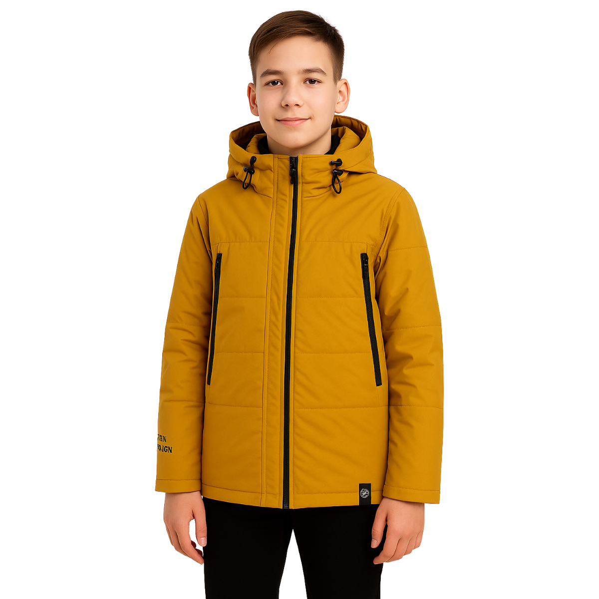 342 Unisex Mid-Season Parka Jacket – Mustard Yellow | Ages 10–16 | Sizes 140–164 cm