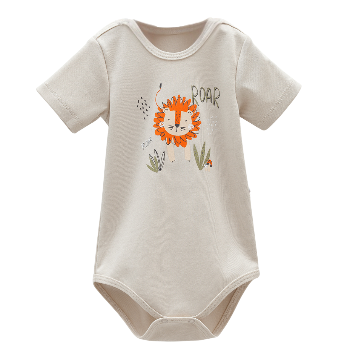 8208 Caramell Baby Boy Bodysuit with Lion Print | Short  Sleeves | 100% Cotton | Sizes 9–24M | Made in Turkey